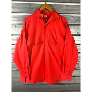 Vintage French Foreign Legion Mens Red Cotton Twill Caped Back Shirt L Military